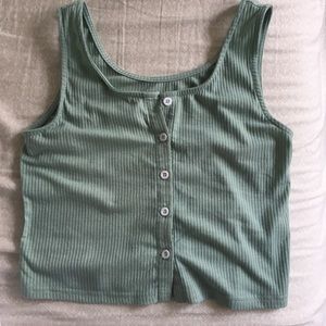 SOLD: Teal Cropped Tank Top Romwe